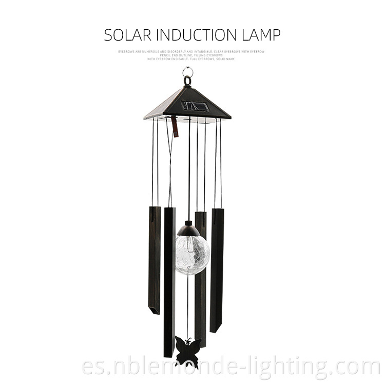 led color changing solar wind chime ligh